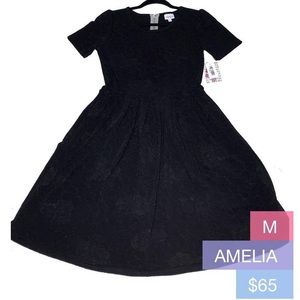 LuLaRoe Amelia Dress Embossed Floral Medium